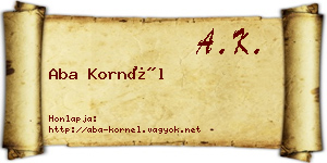 Aba Kornél névjegykártya