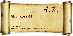 Aba Kornél névjegykártya