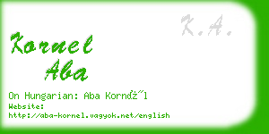 kornel aba business card
